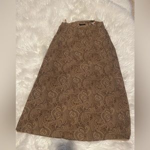 Brown printed skirt
